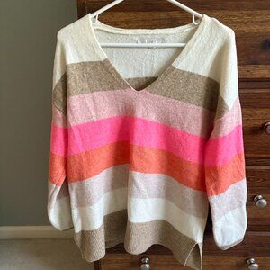 Loft V-Neck Striped Sweater